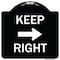 Signmission Keep Right Right Arrow Heavy-Gauge Aluminum Architectural Sign, 18" x 18", BW-1818-23891 A-DES-BW-1818-23891 - alternate 1